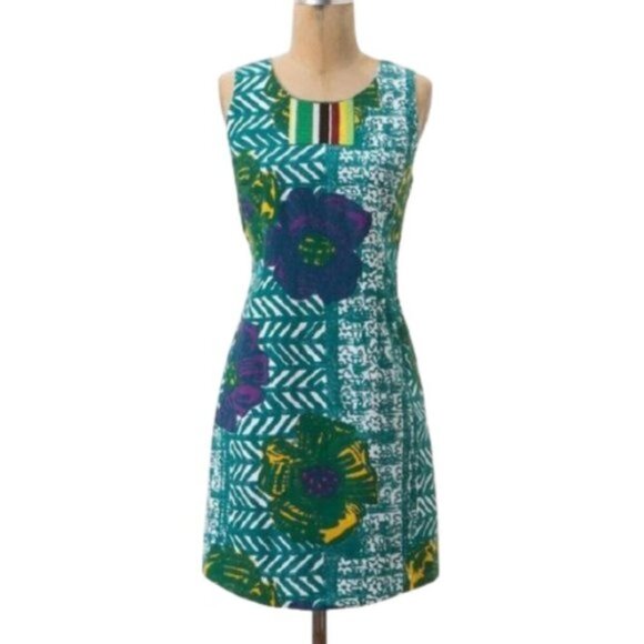 Anthropologie Vanessa Virginia Hibiscus Dress 4 - Picture 2 of 9